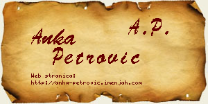 Anka Petrović vizit kartica